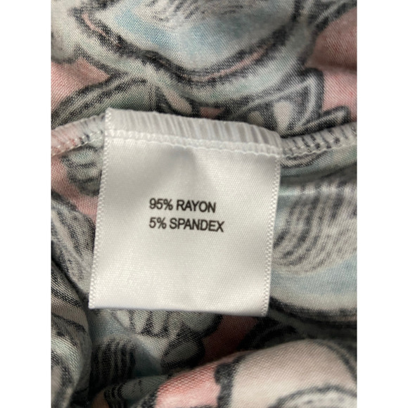 Rose + Olive Shirt Womens 2X Floral Colorful Scoop Neck Short Sleeves Stretch - Picture 8 of 11